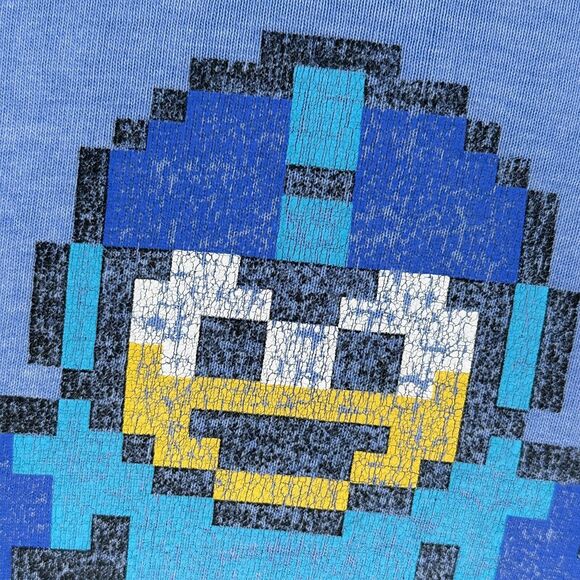 Vintage MegaMan T-Shirt Men’s XL Blue Say Hello To My Little Friend 2003 USA Y2K - Picture 10 of 12